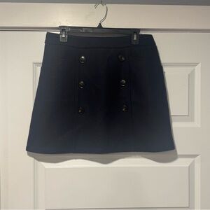 Aryeh Navy Wool Mini Skirt